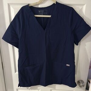 Figs Navy Blue Casma 3 Pocket Scrub Top